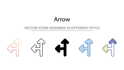 Arrow icon design with white background stock illustration