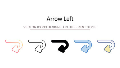 Fototapeta premium Arrow Left icon design with white background stock illustration
