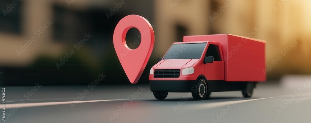 Poster digital dashboard displaying real-time logistics data, including vehicle locations and delivery time