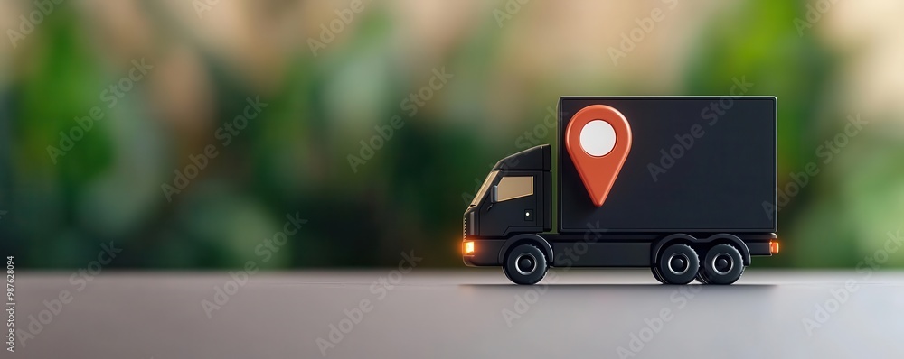 Poster digital dashboard displaying real-time logistics data, including vehicle locations and delivery time