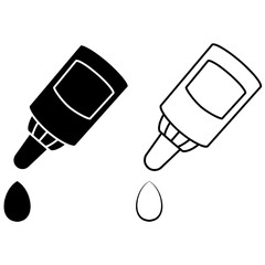 dropper bottle icon, vector illustration icon, isolated on white