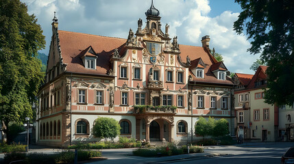 Ornate Facade of a Historic European Building - Photo