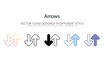 Arrows icon design with white background stock illustration