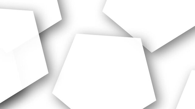 3d white hexagon shape moving pattern background. Minimalist looping backdrop