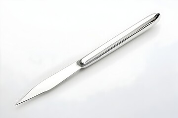 Precise Silver Letter Opener with Minimalist Elegance and Reflective Metal Design