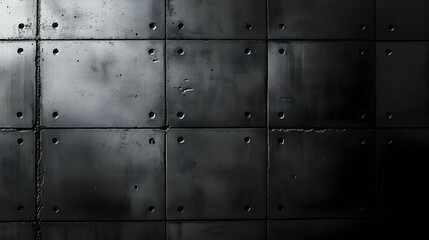 Dark Concrete Wall With Circular Holes - Abstract Background