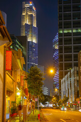 Obraz premium 夜のシティスケープ（シンガポール）