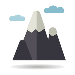 Mountains vector isolated icon. Nature sign
