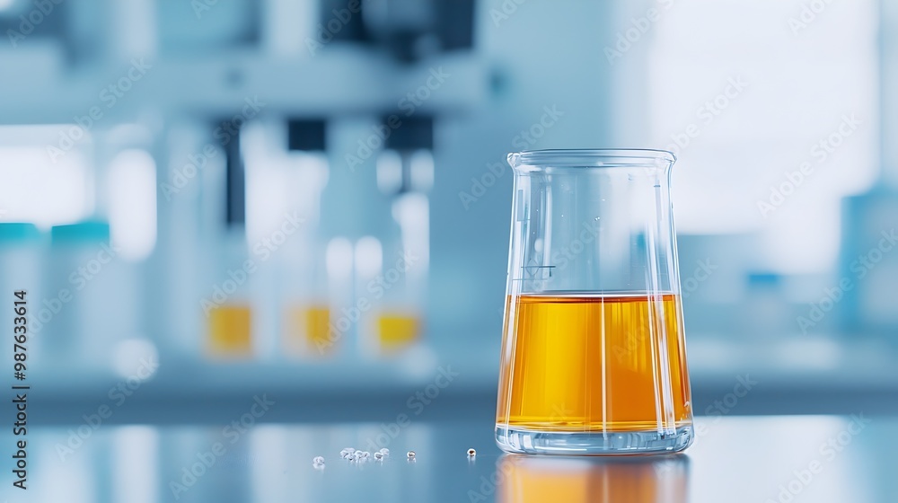 Aufkleber precision in action - scientists in safety glasses conducting laboratory experiments with careful su