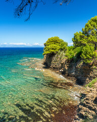 Beautiful mediterranean landscape at Punta Licosa, near Castellabate in the Cilento region....