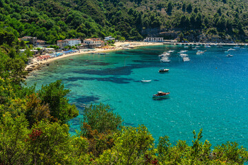 Marvelous summer seascape at Palinuro, in the Cilento region. Province of Salerno, Campania, Italy.