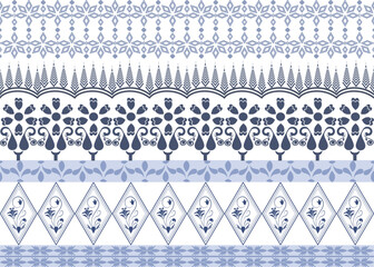 Damask, dark blue and light blue background Exquisite decorative patterns, beautiful patterns