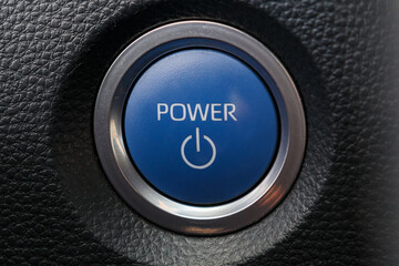 Car engine start stop button. Button engine start and engine stop, ignition switch