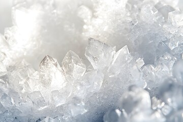 Macro Close-Up of White Salt Crystal Texture
