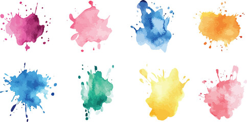 watercolor vector splashes, Set of watercolor circles multicolored. © Towhidul