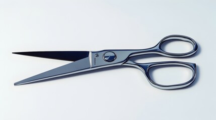 Sleek and Precise Office Scissors Against Sterile White Backdrop