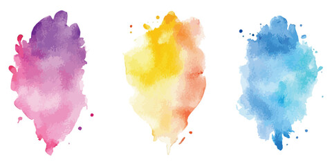 watercolor vector splashes, Set of watercolor circles multicolored.