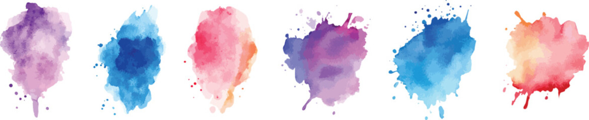 watercolor vector splashes,  Big set of bright vector colorful watercolor background for poster, brochure or flyer.