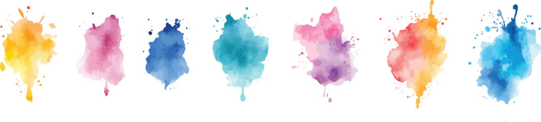 watercolor vector splashes,  Big set of bright vector colorful watercolor background for poster, brochure or flyer.