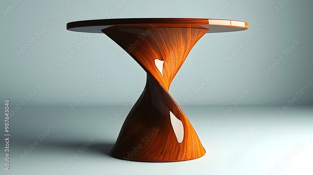 Aufkleber sleek and stylish high gloss bar table with reflective surface in minimalist white studio setting el
