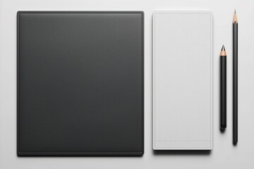 Fototapeta premium Simple stationery mockup template in grey on white background