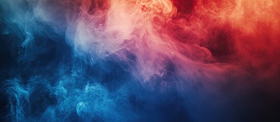 A vibrant swirl of red and blue smoke creating an abstract, artistic background.