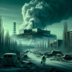 chernobyl station, an improvised illustration