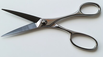Sleek Stainless Steel Scissors with Precision Blades and Ergonomic Finger Loops
