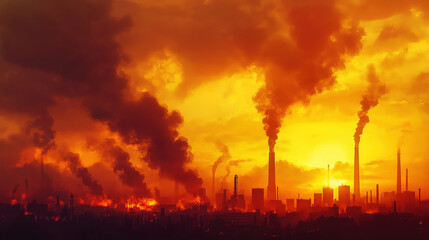 Obraz premium Global Warming and Pollution Concept around the world, Environmental pollution