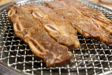 korea bbq. Grilled Marinated Galbi LA galbi