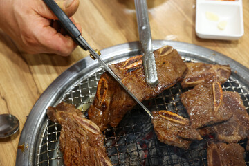 korea bbq. Grilled Marinated Galbi LA galbi