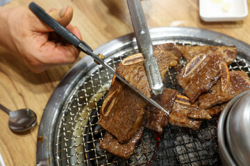 korea bbq. Grilled Marinated Galbi LA galbi