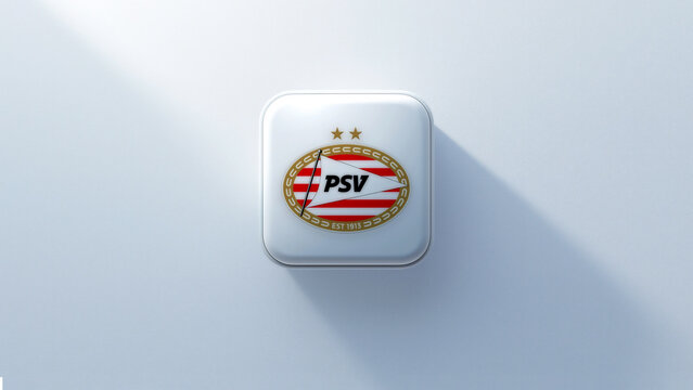 PSV Eindhoven 3d icon casting a shadow on a white background