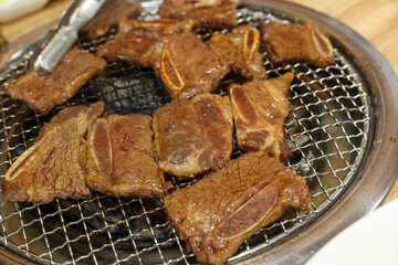 korea bbq. Grilled Marinated Galbi LA galbi
