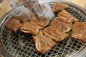 korea bbq. Grilled Marinated Galbi LA galbi