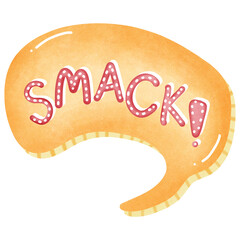 Cute speech bubble with message SMACK isolated on transparent background