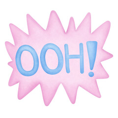 Cute speech bubble with message OOH isolated on transparent background