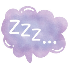 Cute speech bubble with message ZZZ isolated on transparent background