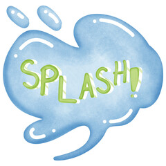 Cute speech bubble with message SPLASH isolated on transparent background