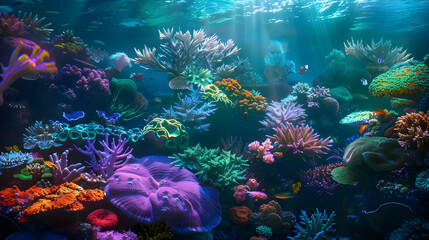Vibrant Underwater World Exploring a Colorful Coral Reef