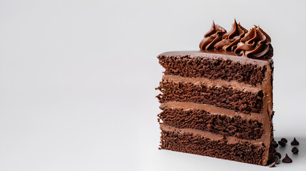 chocolate cake isolated on white background