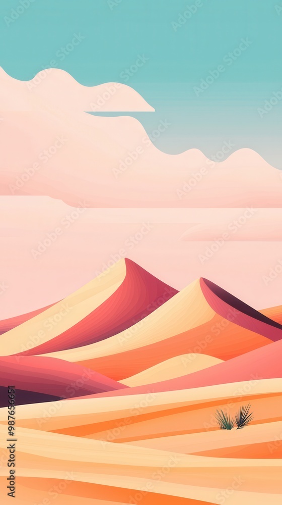 Poster Abstract Desert Landscape.