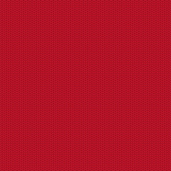 Seamless knitted pattern. Red realistic knitted fabric. Vector illustration with knitted texture for wallpaper, background, web page, wrapping paper, winter design, postcard.