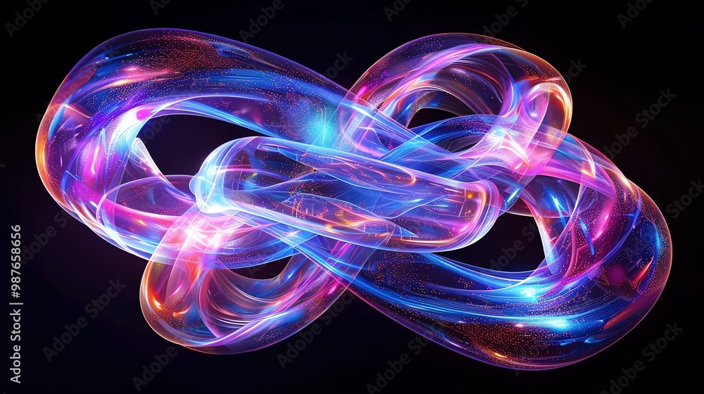 Poster a vibrant abstract swirl of light and color, creating a dynamic and energetic composition.