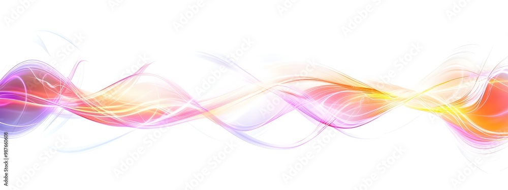 Poster vibrant light wave with coherence length mesmerizing of flowing colored spectrum and gradient