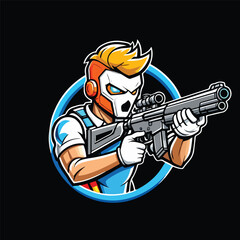 First-person shooter Logo mascot