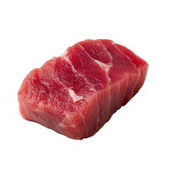 Fresh cut raw meat, white isolate background