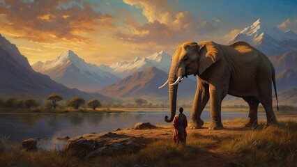 elephants at sunset