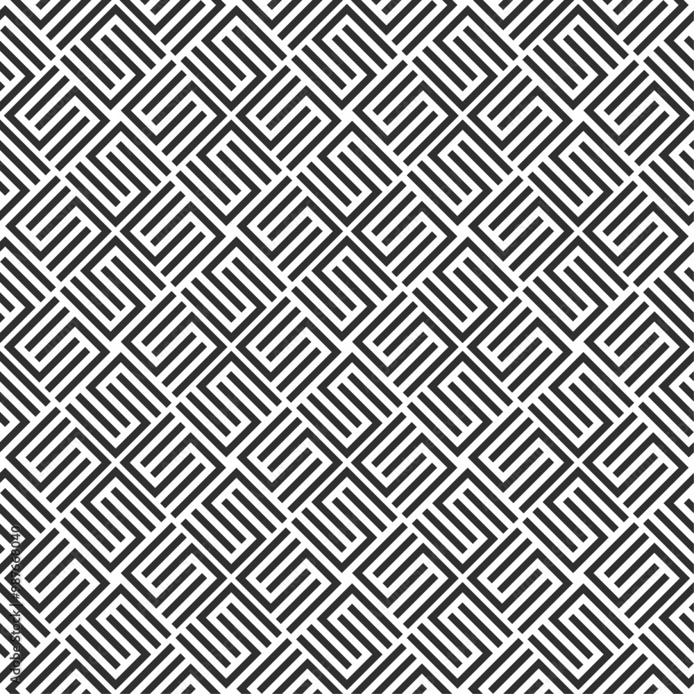 Aufkleber Diagonal tiled and monochrome pattern. Repeating diagonal pattern.