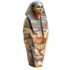 A striking geometric sculpture inspired by ancient Egyptian art, showcasing intricate details and a unique modern design.